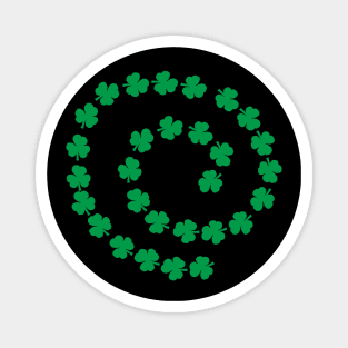 Green Shamrock Spiral St Patricks Day Magnet